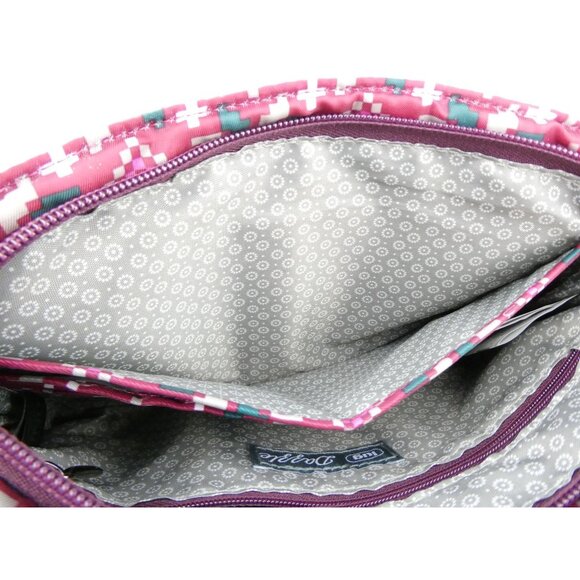 Lug PinkCrossbody Bag Multi-Zip Compartments Adjustable Strap - Picture 13 of 14